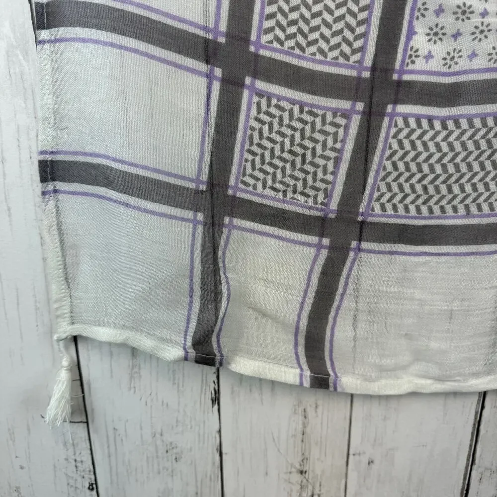 2- NWT Y2K American Eagle Red/Black/White Rectangle & Square Scarf One Size - Picture 6 of 13